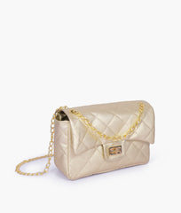 RTW Creation - Golden quilted mini bag with chain