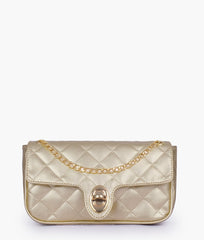RTW Creation - Golden quilted small shoulder bag with chain