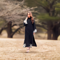 Manahils Stitched Black Scallop Embroidered Two Pc.