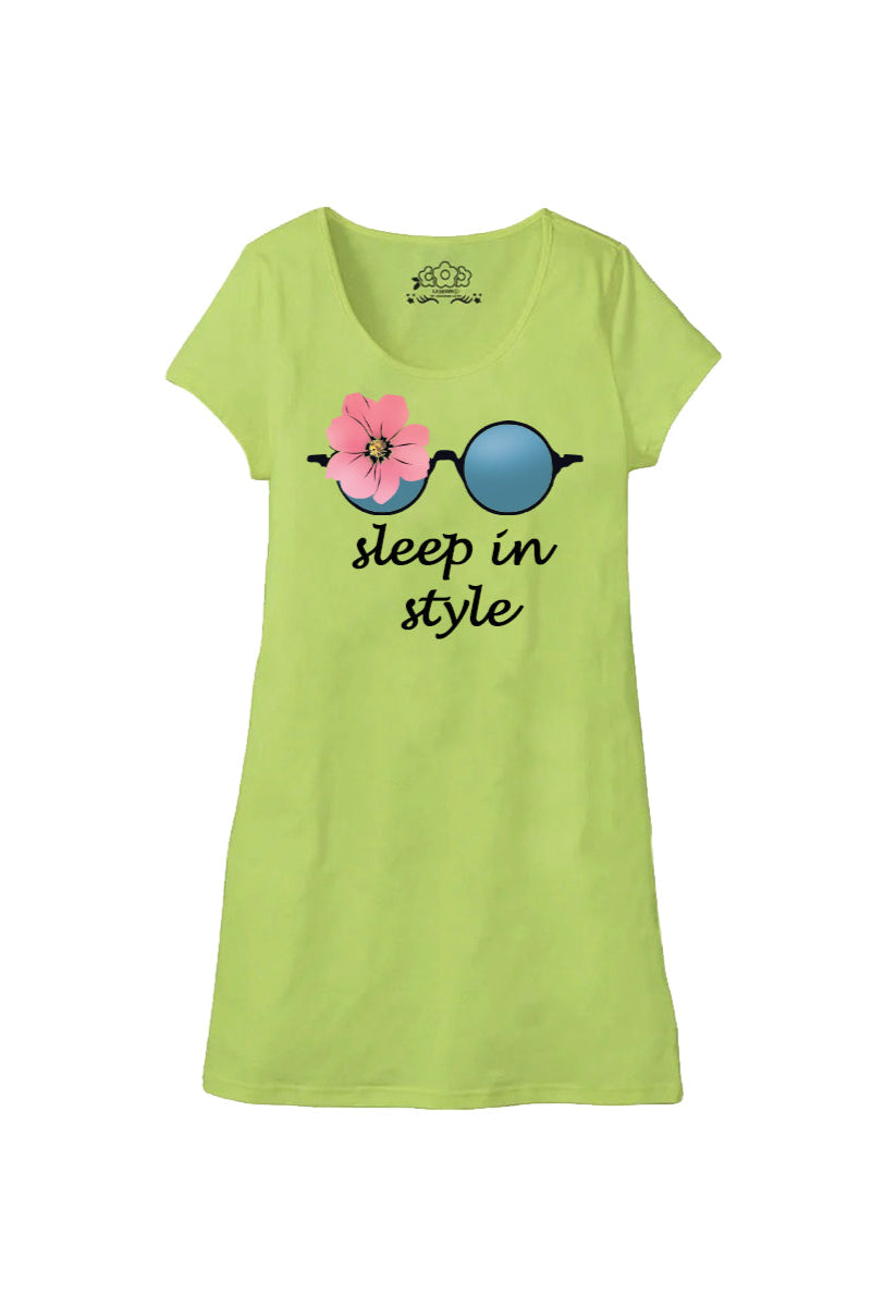 12 AM By Khawar Latif Sleep in Style flowers - Long Shirt