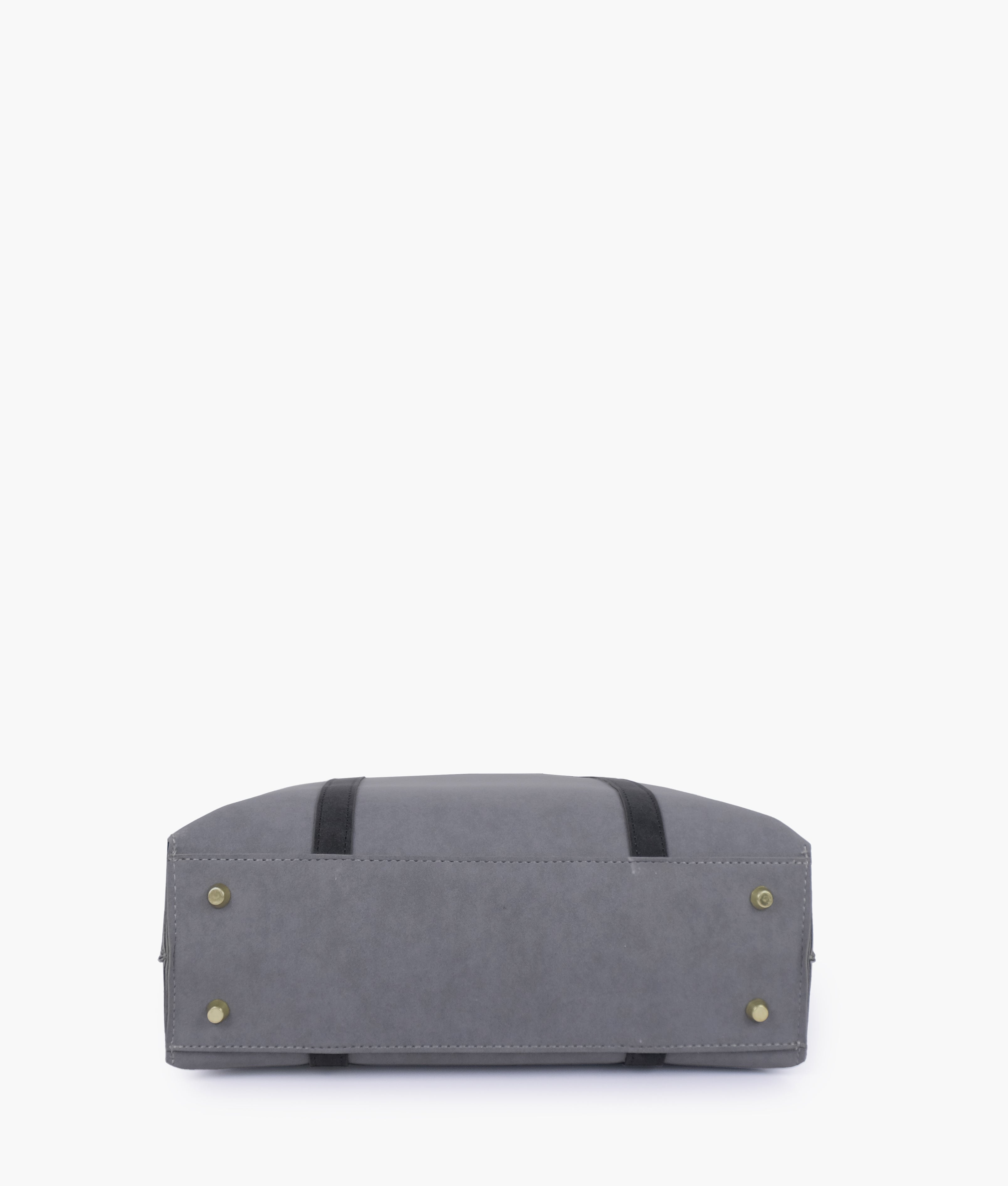 RTW Creation - Grey and black mocha suede double-handle tote