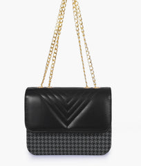 RTW Creation - Grey houndstooth chain cross-body bag