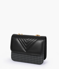 RTW Creation - Grey houndstooth chain cross-body bag