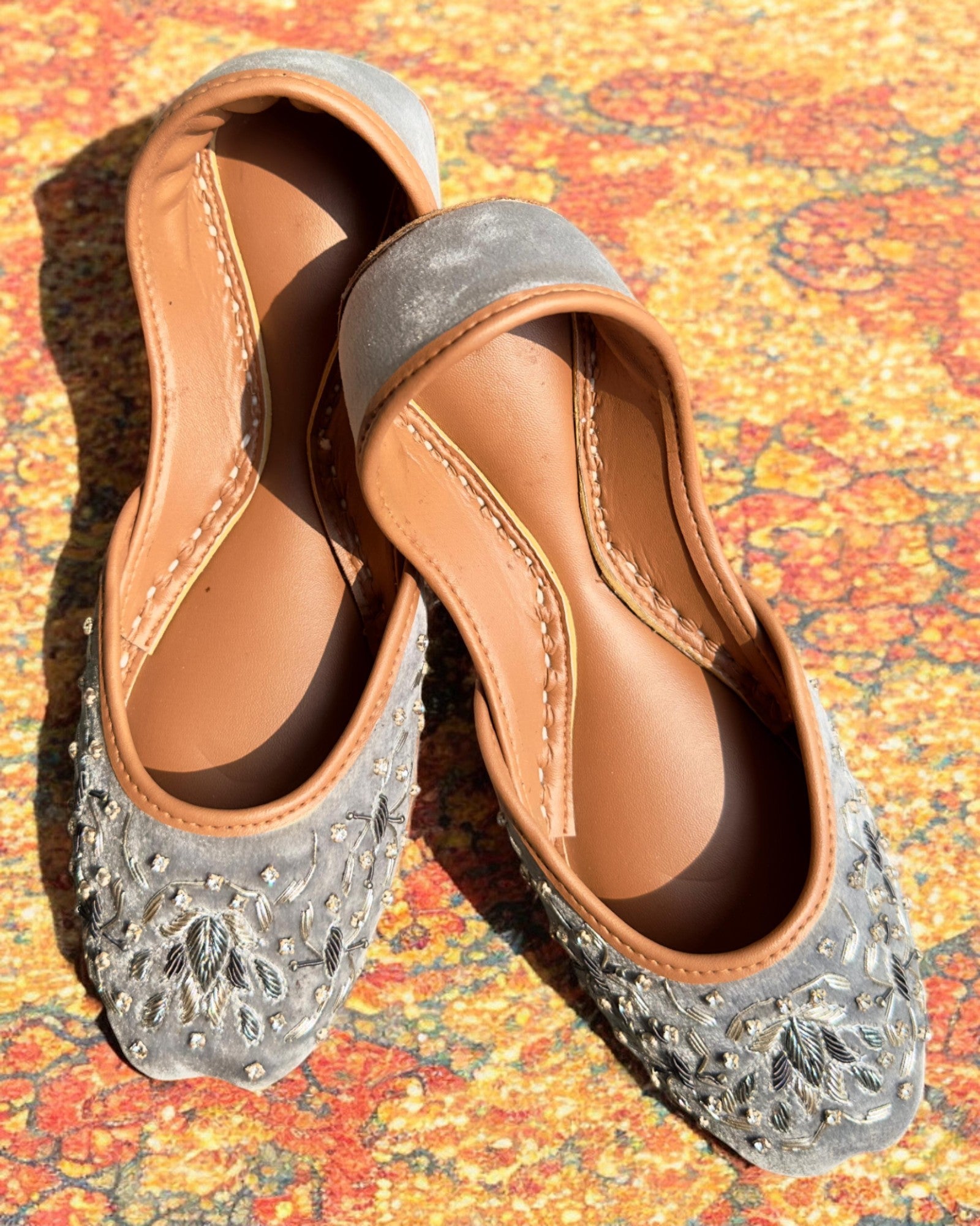 grey punjabi shoes