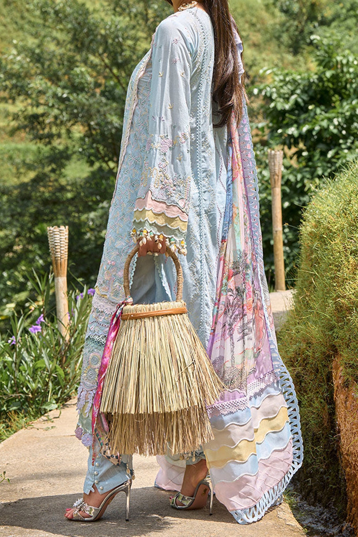 Zoha by Ansab Jahangir Unstitched 3 Piece Luxury Lawn Collection'2024-AJ-LL24-10-Heliconia