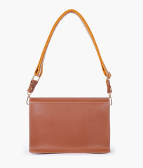 RTW Creation - Brown half flap cross-body bag