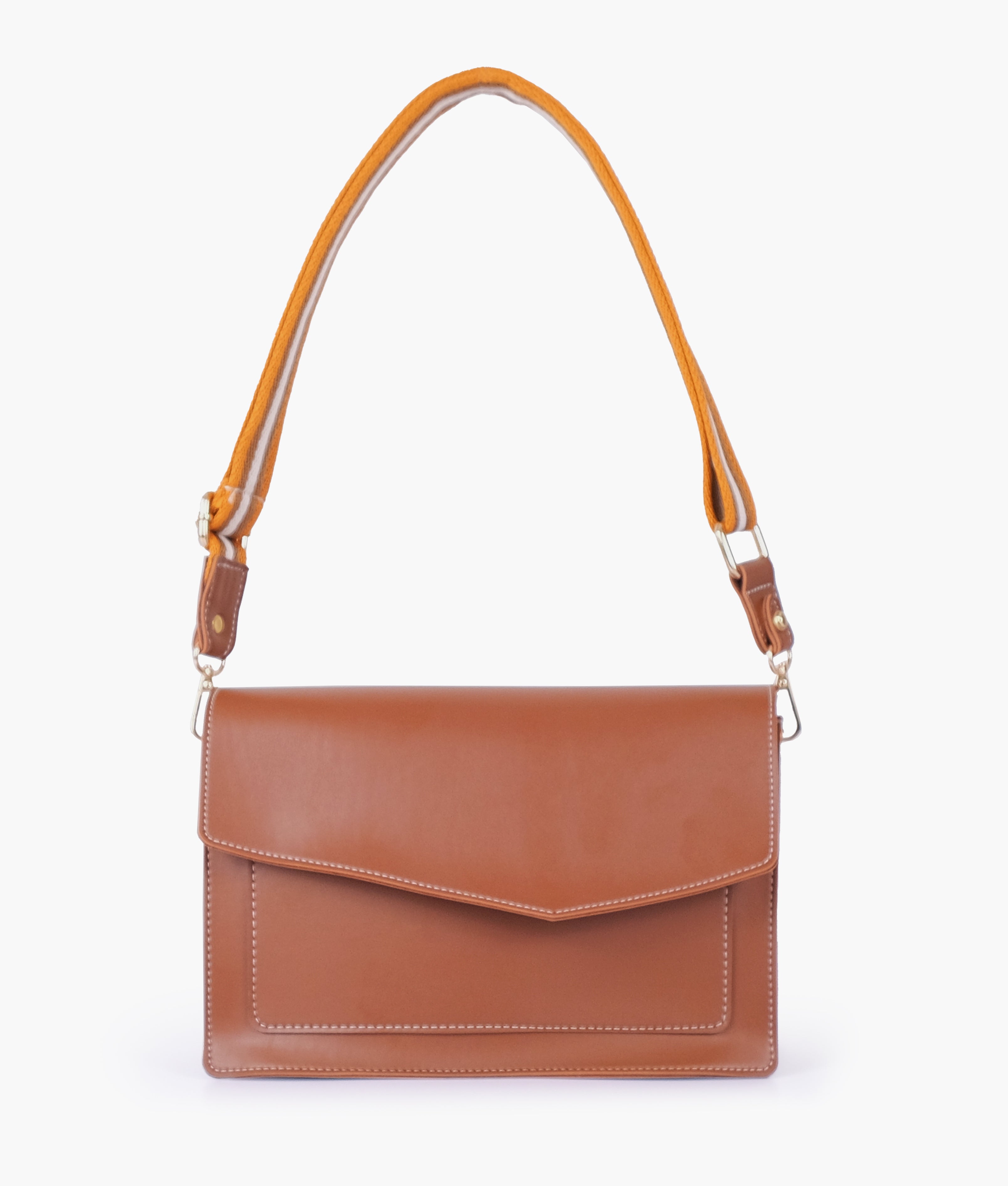 RTW Creation - Brown half flap cross-body bag