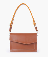 RTW Creation - Brown half flap cross-body bag