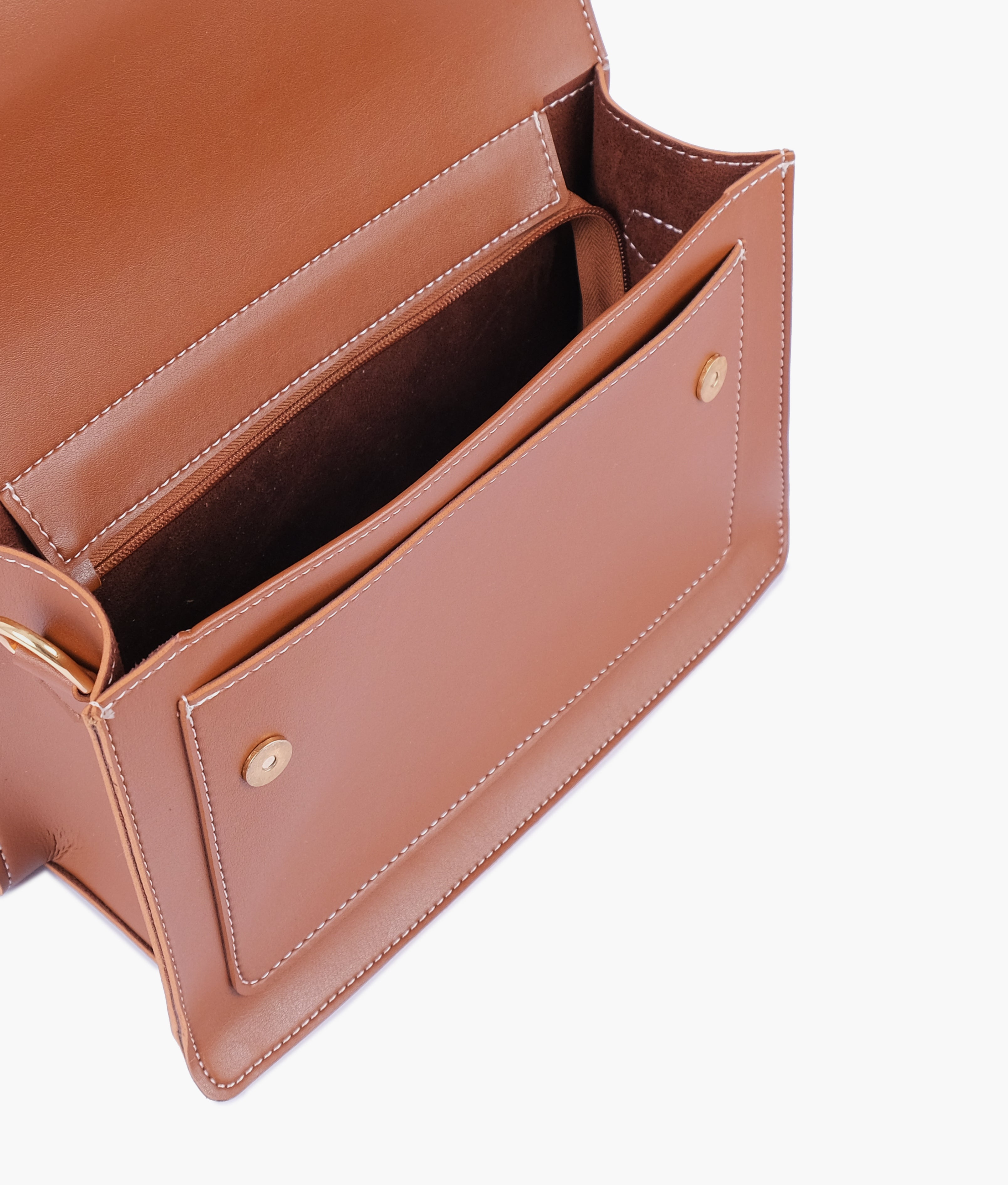 RTW Creation - Brown half flap cross-body bag