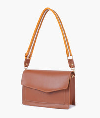 RTW Creation - Brown half flap cross-body bag