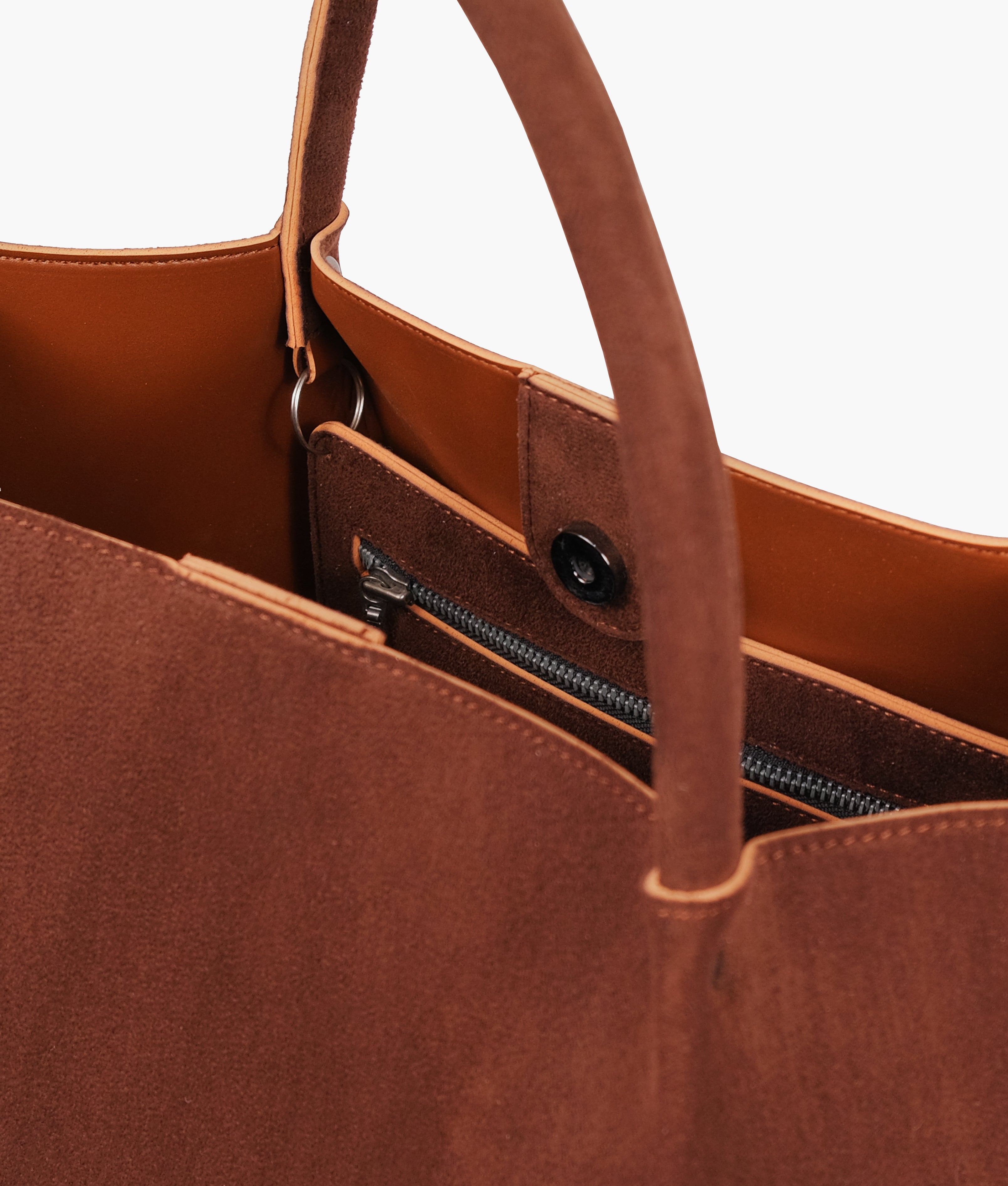 RTW Creation - Horse brown suede tote bag