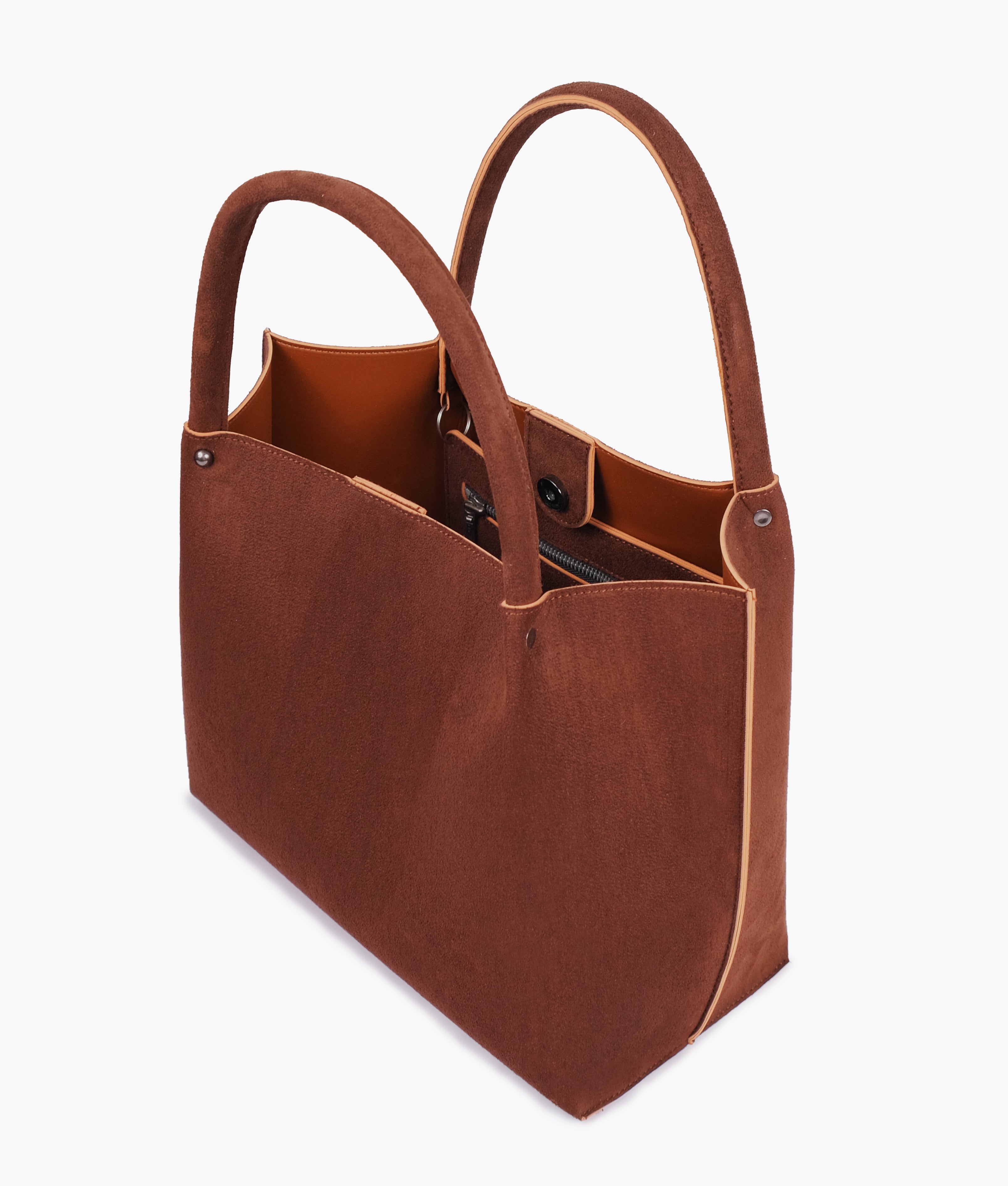 RTW Creation - Horse brown suede tote bag