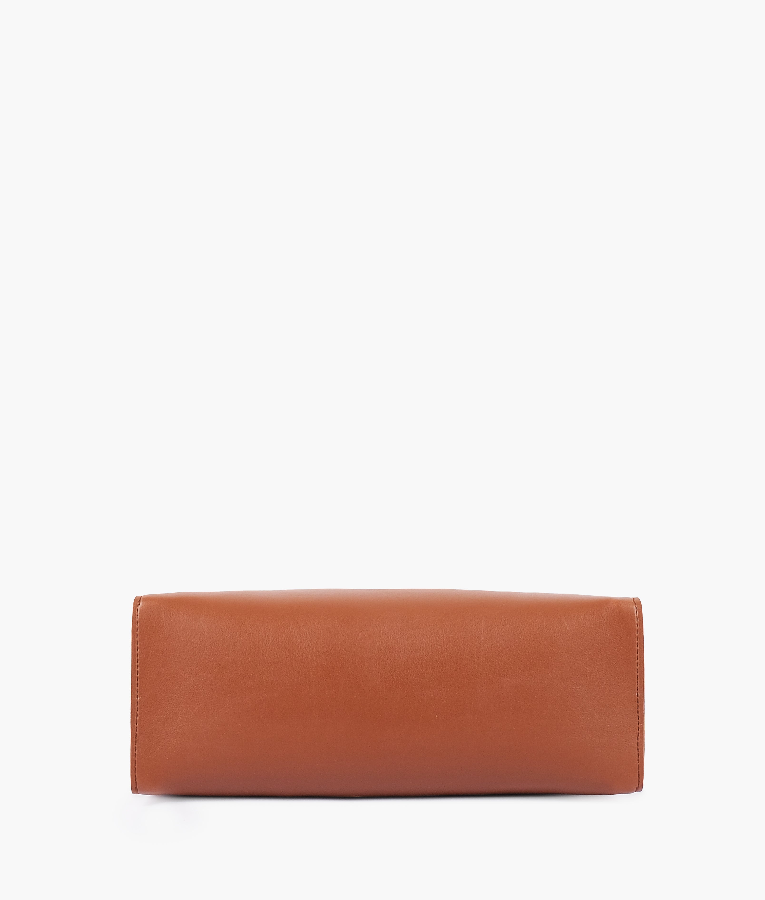 RTW Creation - Brown zipper shoulder bag with long handle