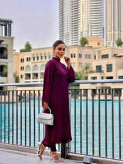 Manahils Stitched Threaded Love Purple