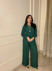 Manahils Stitched Co Ords C0-Ord Set Green