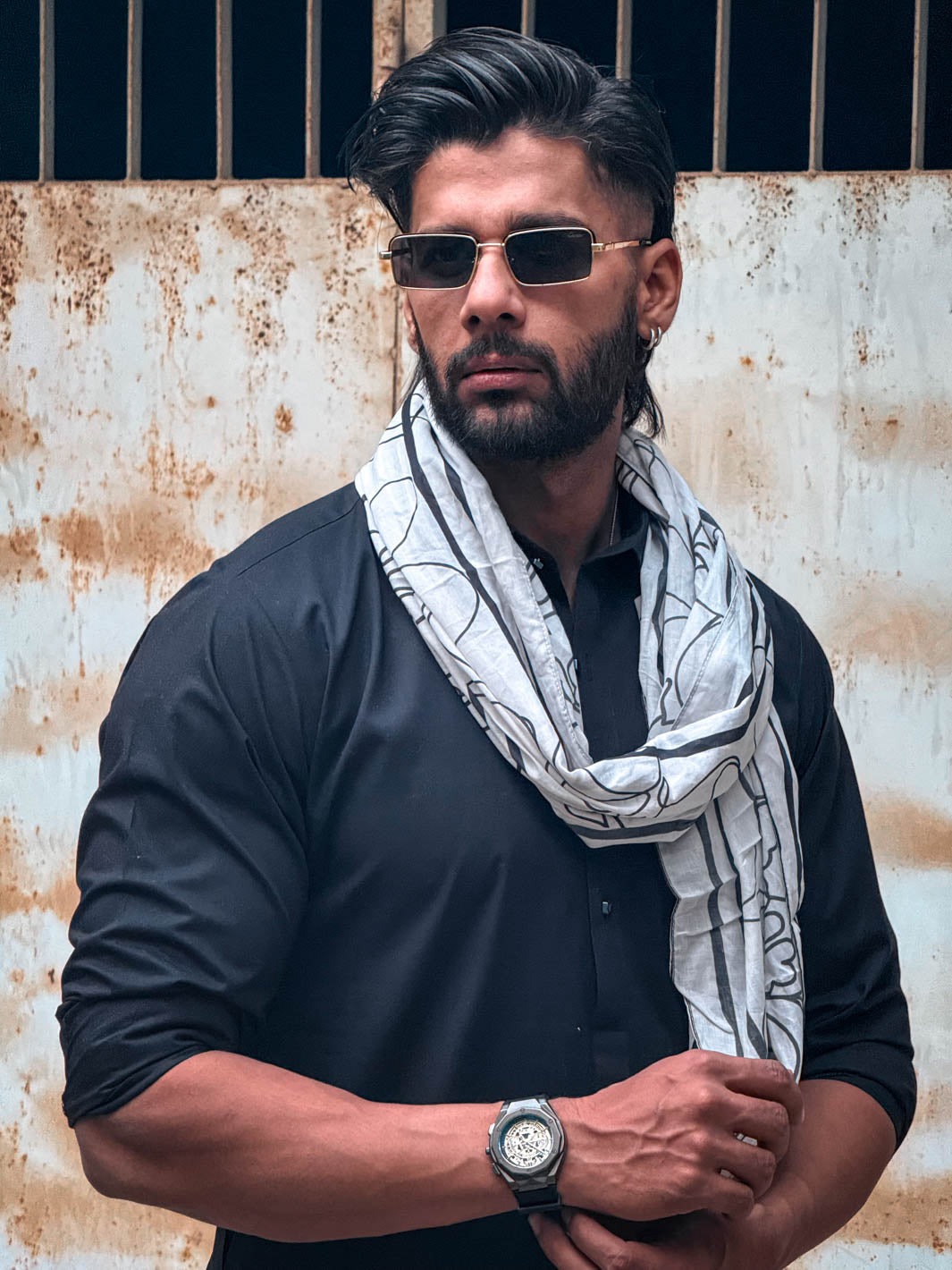 Tng By Md Men Stole Collection-Floral Stole (White - Men)