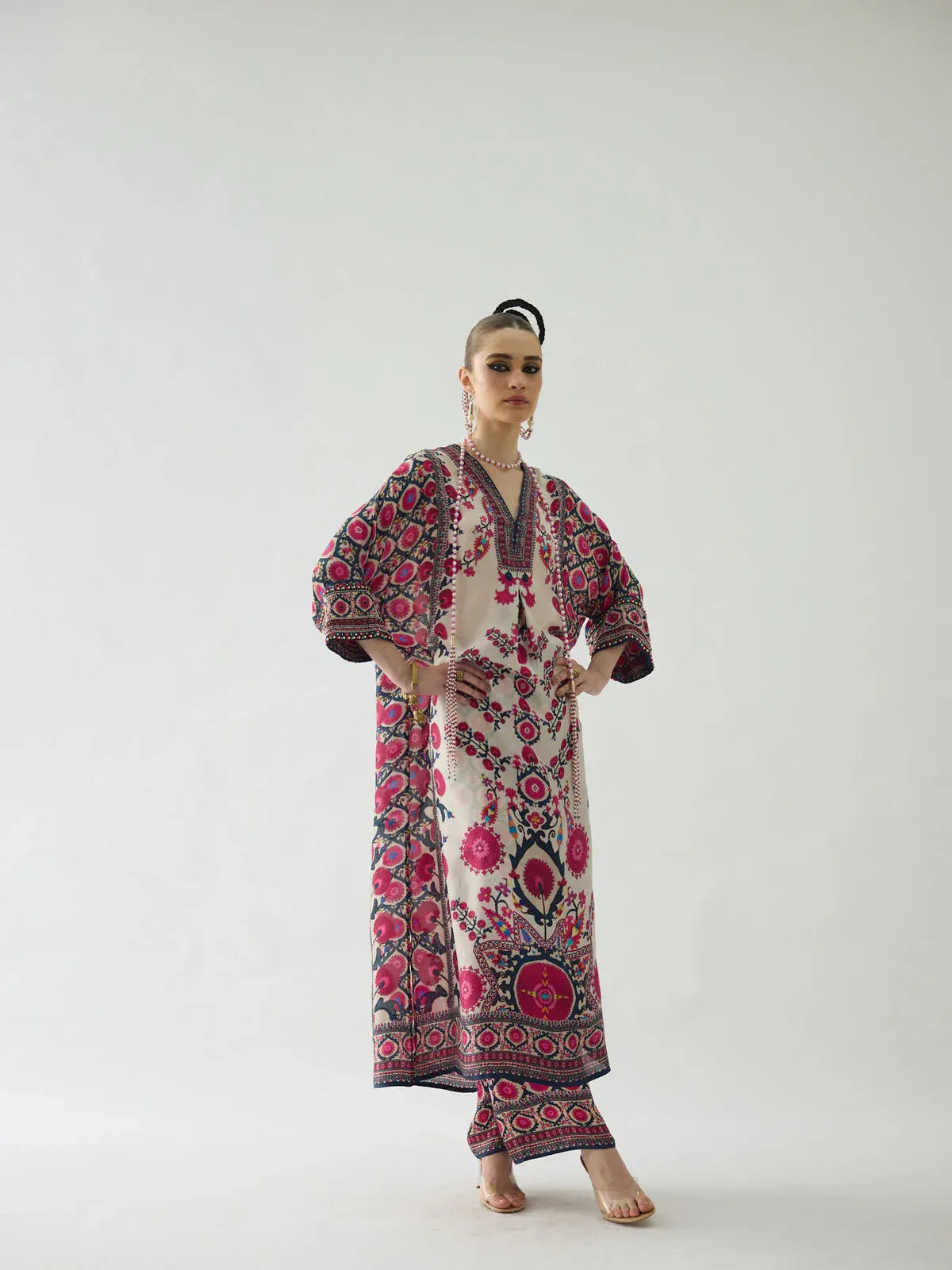 Zara Yamin Stitched 2 Piece Summer Collection-Lara Kaftan Set 2PCs