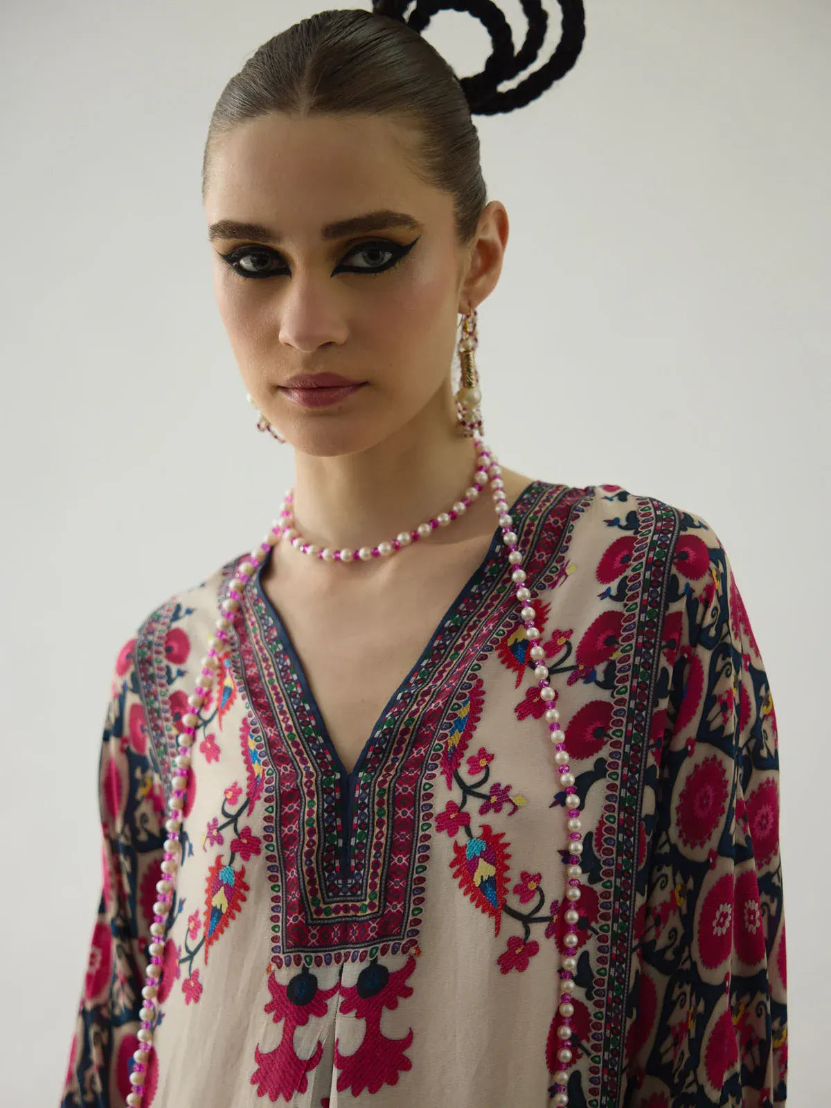 Zara Yamin Stitched 2 Piece Summer Collection-Lara Kaftan Set 2PCs