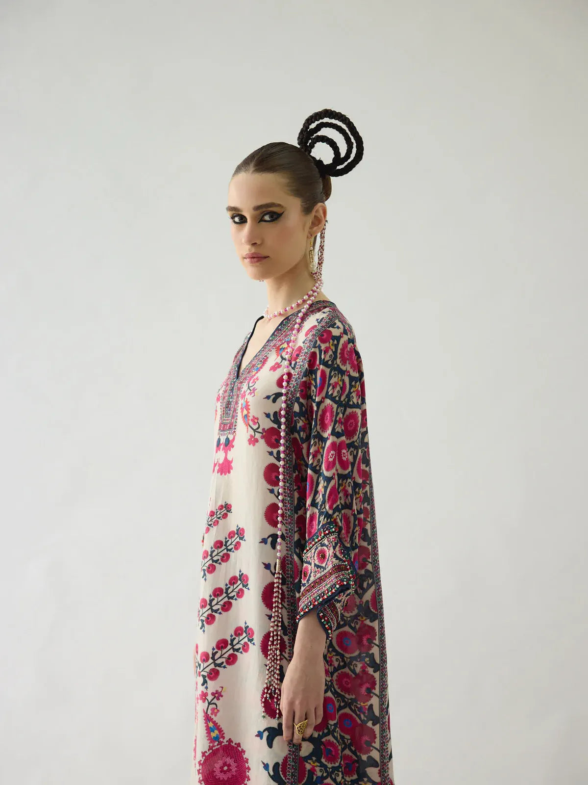 Zara Yamin Stitched 2 Piece Summer Collection-Lara Kaftan Set 2PCs