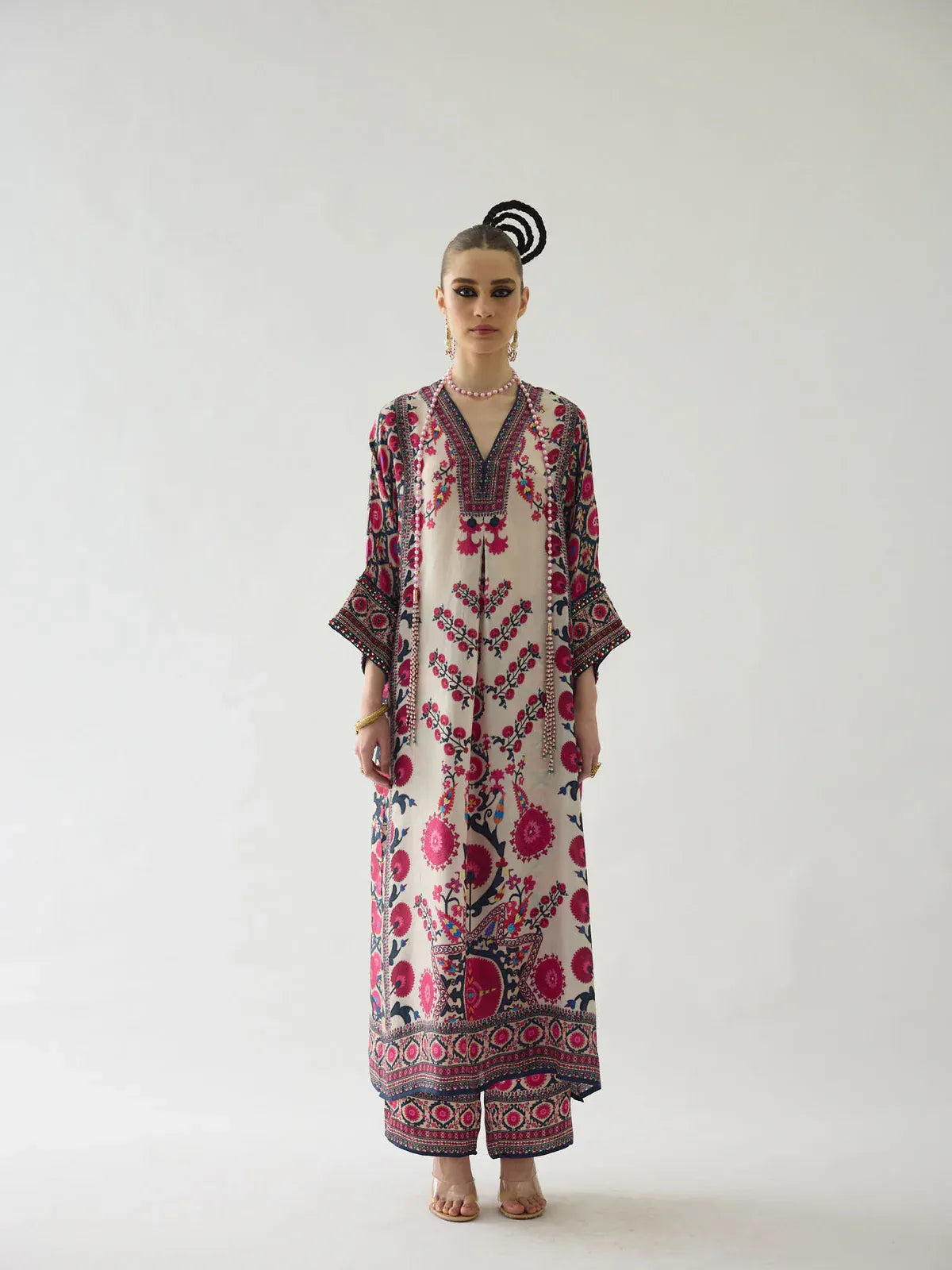 Zara Yamin Stitched 2 Piece Summer Collection-Lara Kaftan Set 2PCs