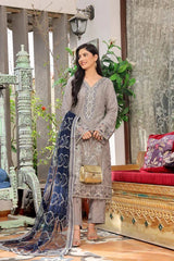 Dressline Semi Stitched 3 Pcs Emb Luxury Chiffon Collection