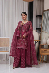 Dressline Unstitched 5 Pc  Luxury Emb Organza Collection