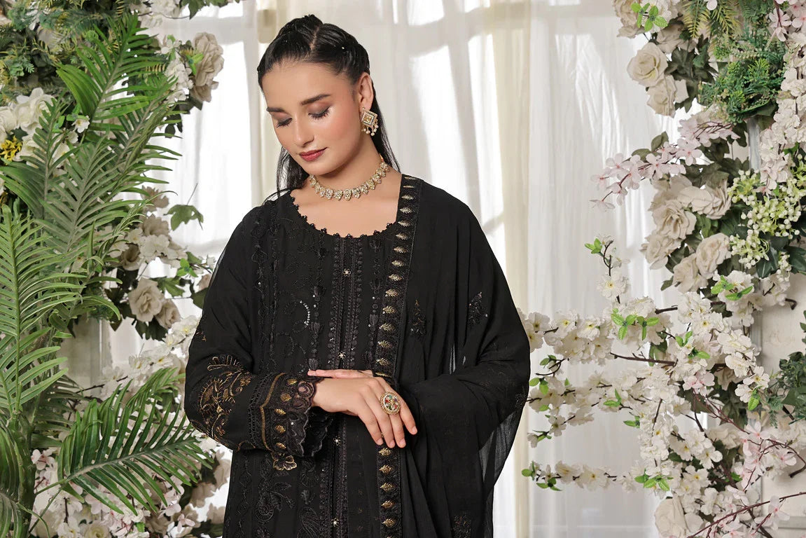 Dressline Semi Stitched 3 Pcs Emb Luxury Chiffon Collection