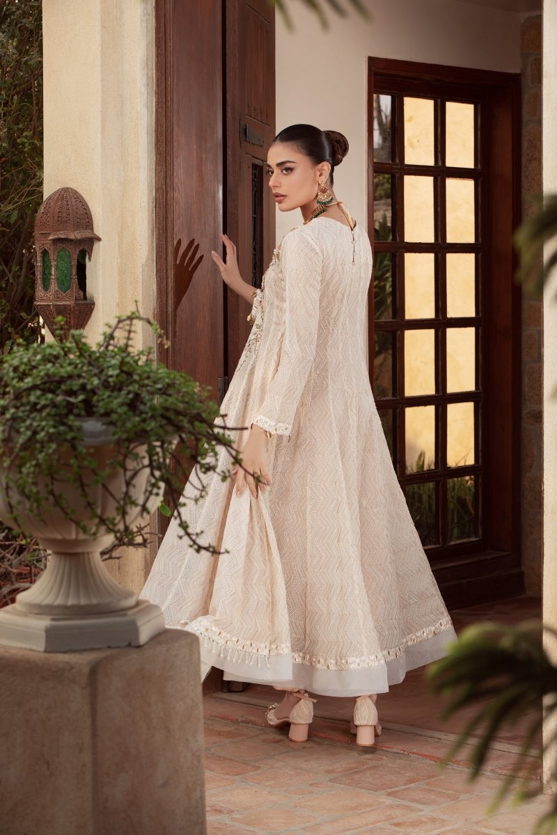 Manahils Stitched Formals K-167-Ivory Buzz