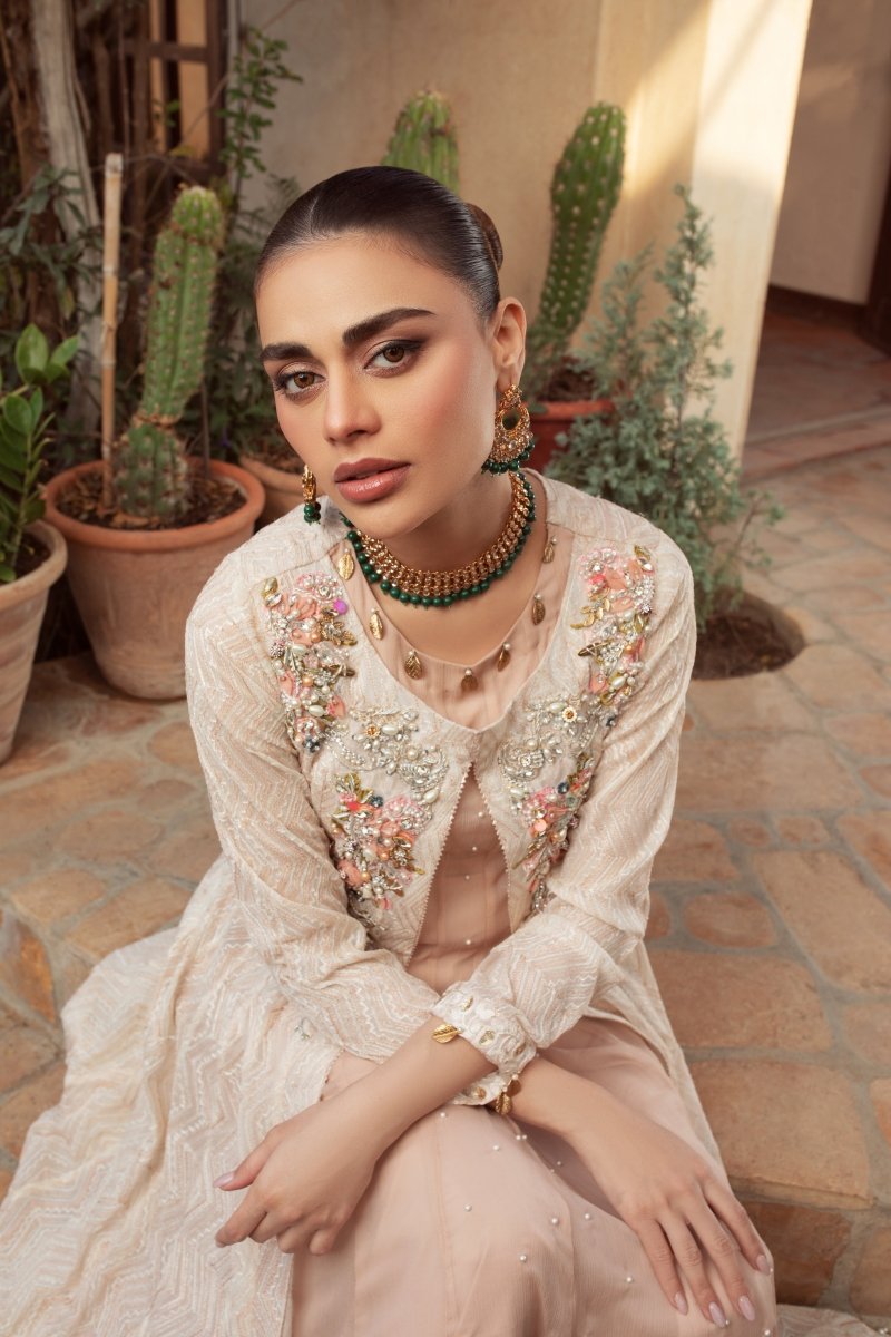 Manahils Stitched Formals K-167-Ivory Buzz