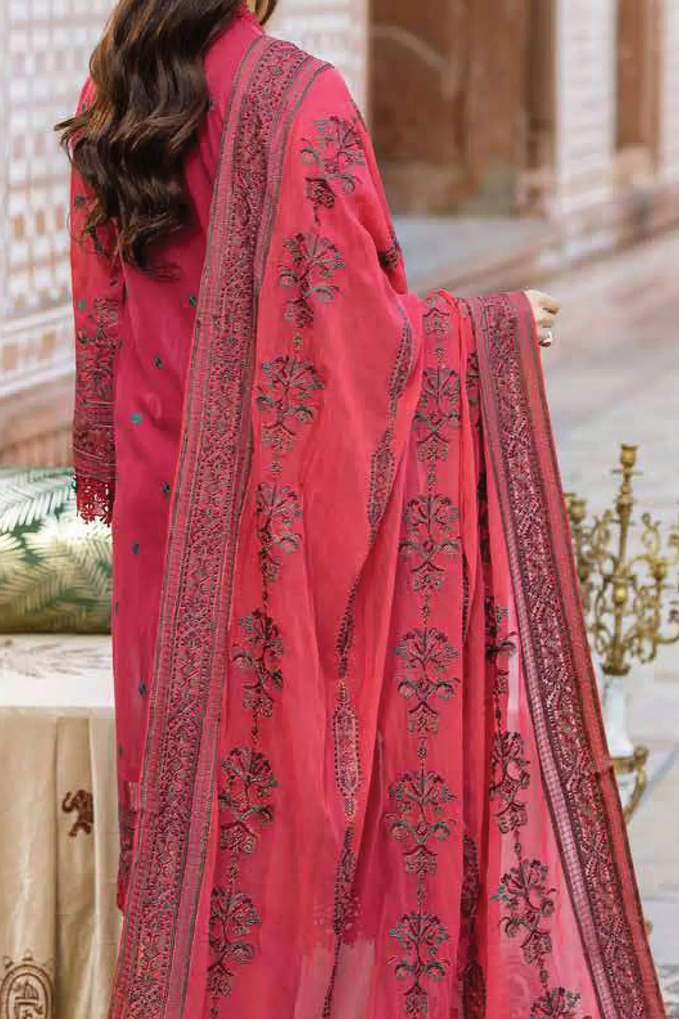 Johra Gold Unstitched 3 Piece Swiss Voil Emb Collection'2024-JH-147