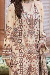 Johra Gold Unstitched 3 Piece Swiss Voil Emb Collection'2024-JH-149