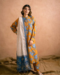 Ayla Studio Lime White-Dupatta