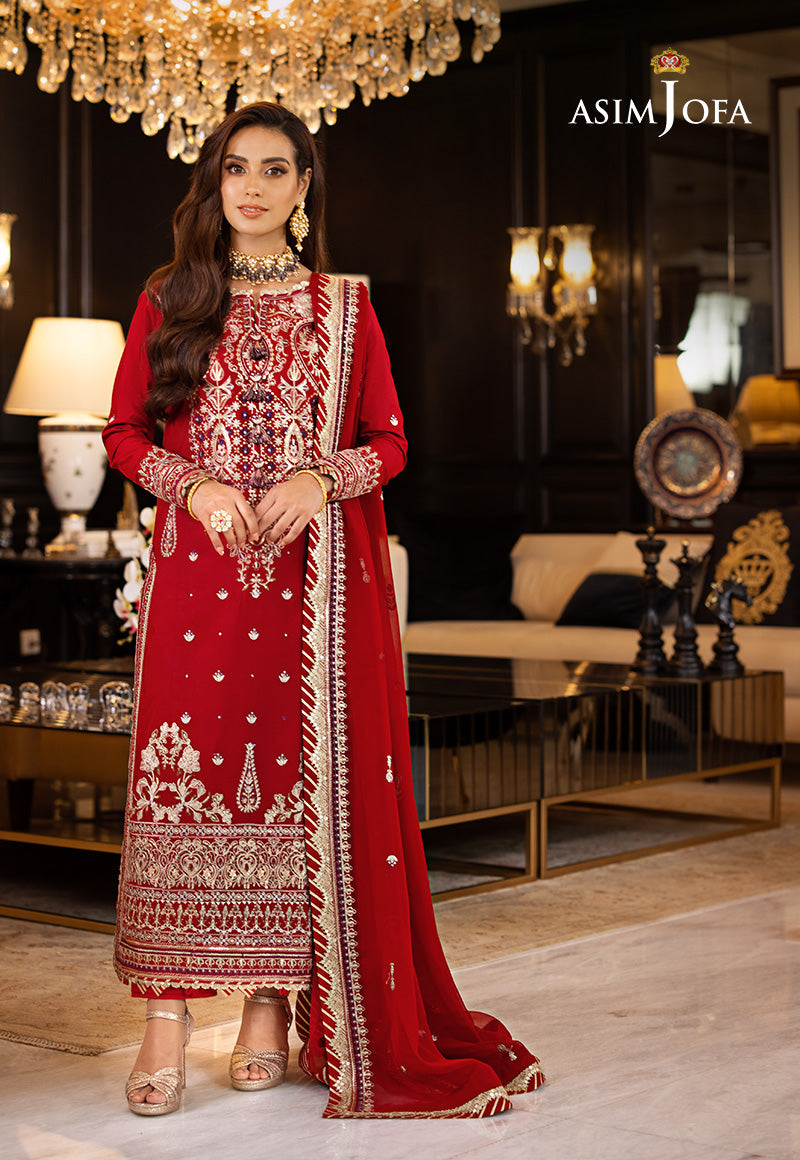 Asim Jofa Rang e Noor Ajrn-26 Embroidered Lawn Silk 3 Pcs