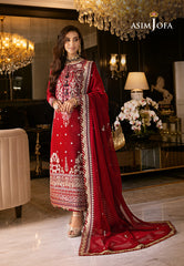 Asim Jofa Rang e Noor Ajrn-26 Embroidered Lawn Silk 3 Pcs
