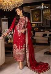Asim Jofa Rang e Noor Ajrn-26 Embroidered Lawn Silk 3 Pcs
