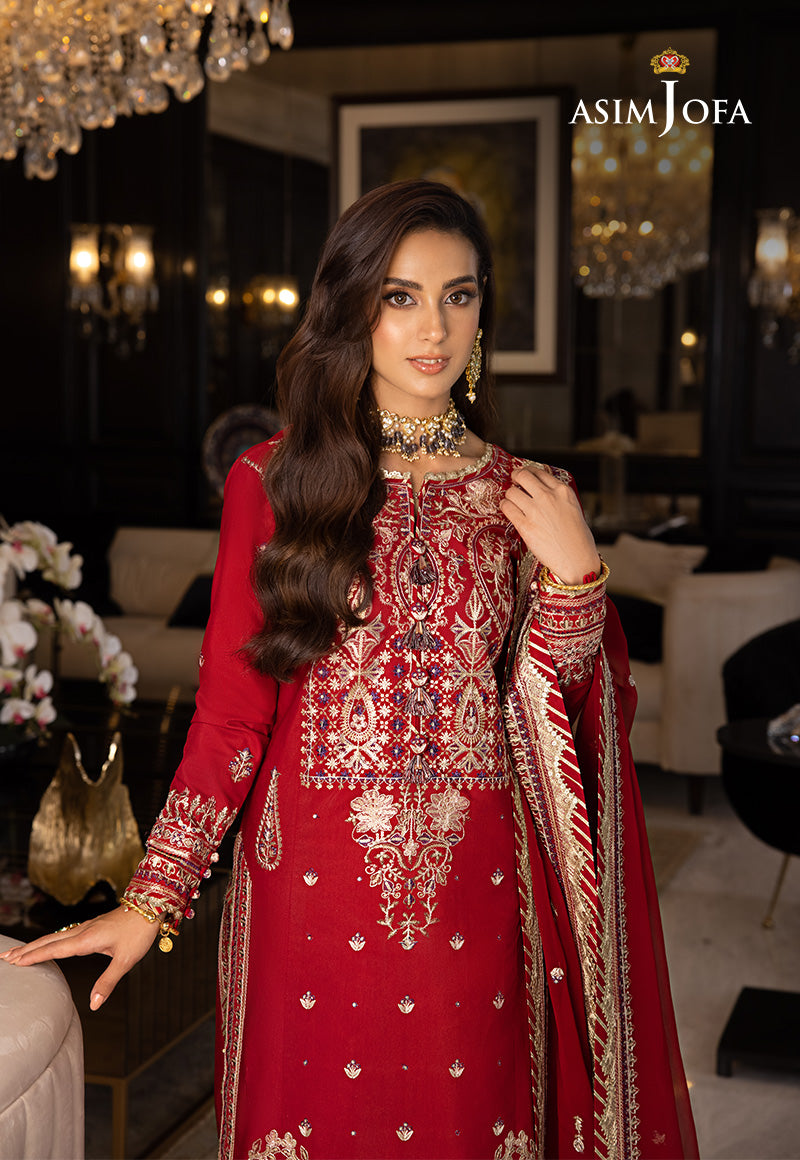 Asim Jofa Rang e Noor Ajrn-26 Embroidered Lawn Silk 3 Pcs