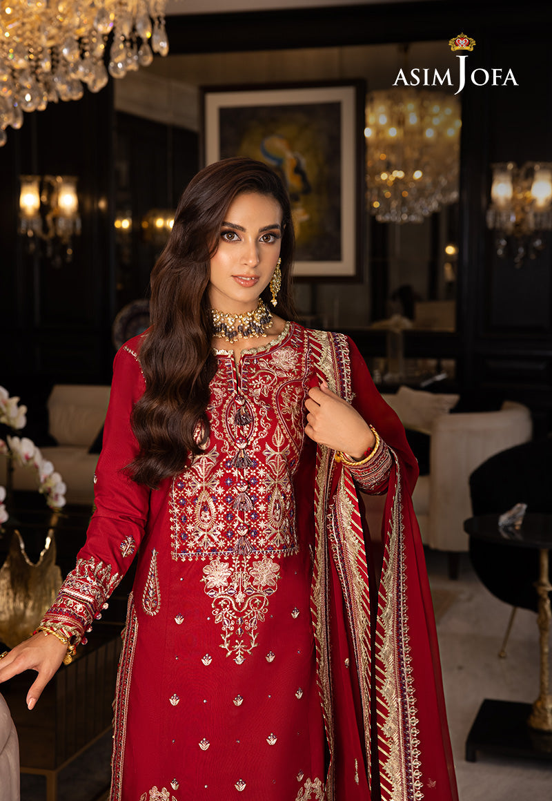Asim Jofa Rang e Noor Ajrn-26 Embroidered Lawn Silk 3 Pcs