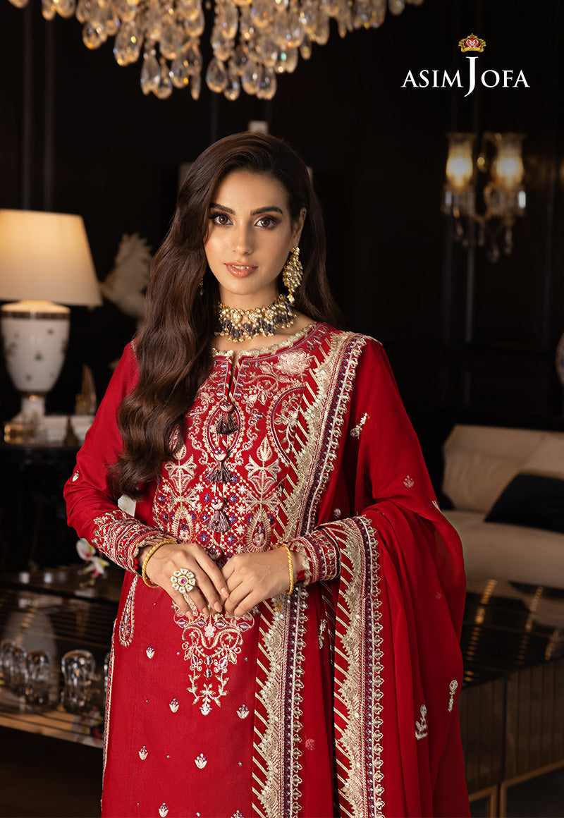 Asim Jofa Rang e Noor Ajrn-26 Embroidered Lawn Silk 3 Pcs