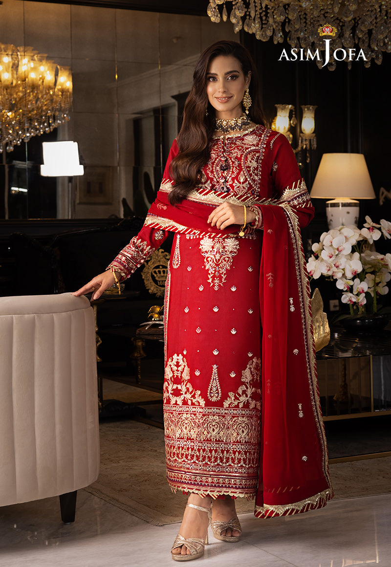 Asim Jofa Rang e Noor Ajrn-26 Embroidered Lawn Silk 3 Pcs
