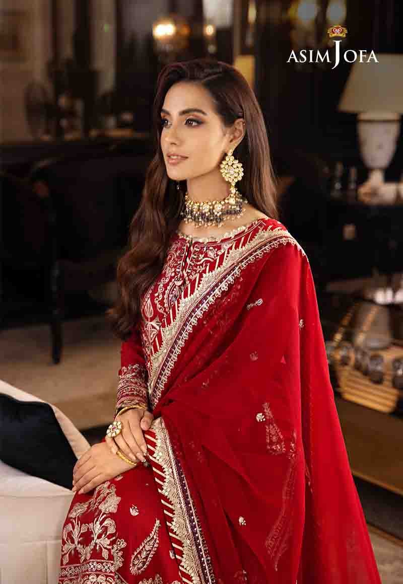 Asim Jofa Rang e Noor Ajrn-26 Embroidered Lawn Silk 3 Pcs