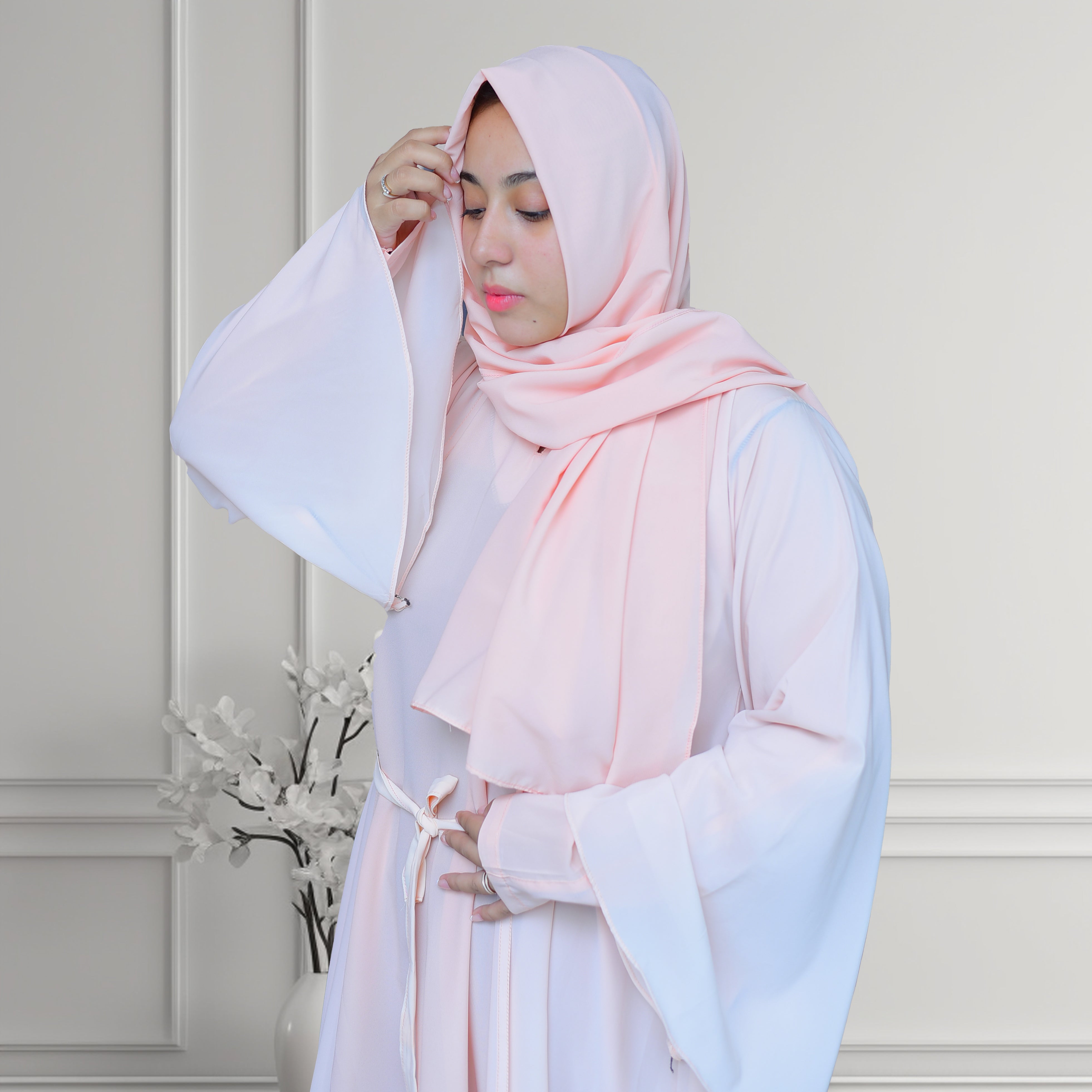 Bustangi Dual Elegance Pink Abaya