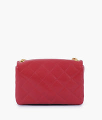 RTW Creation - Maroon quilted mini bag with chain