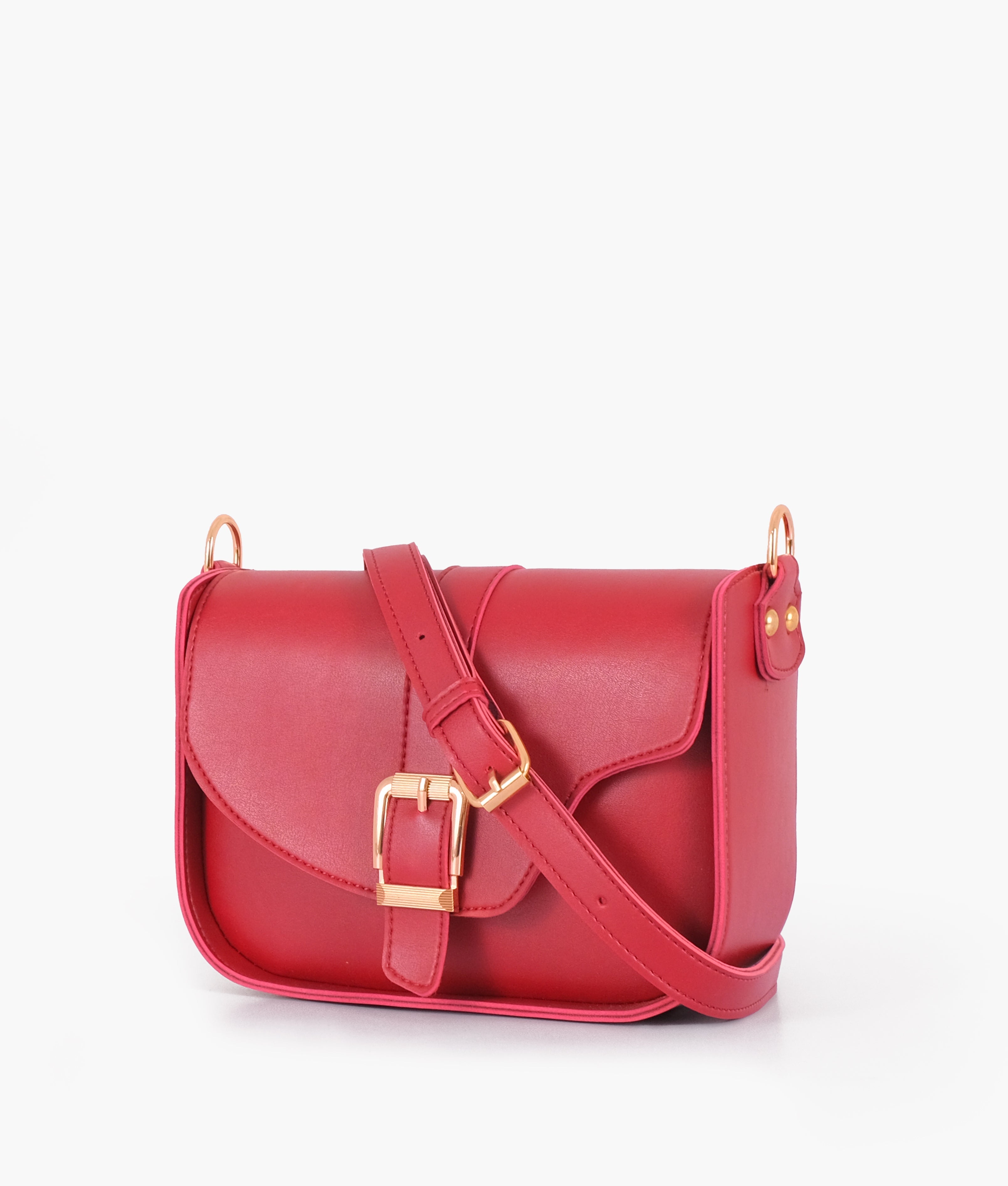 RTW Creation - Maroon saddle buckle bag