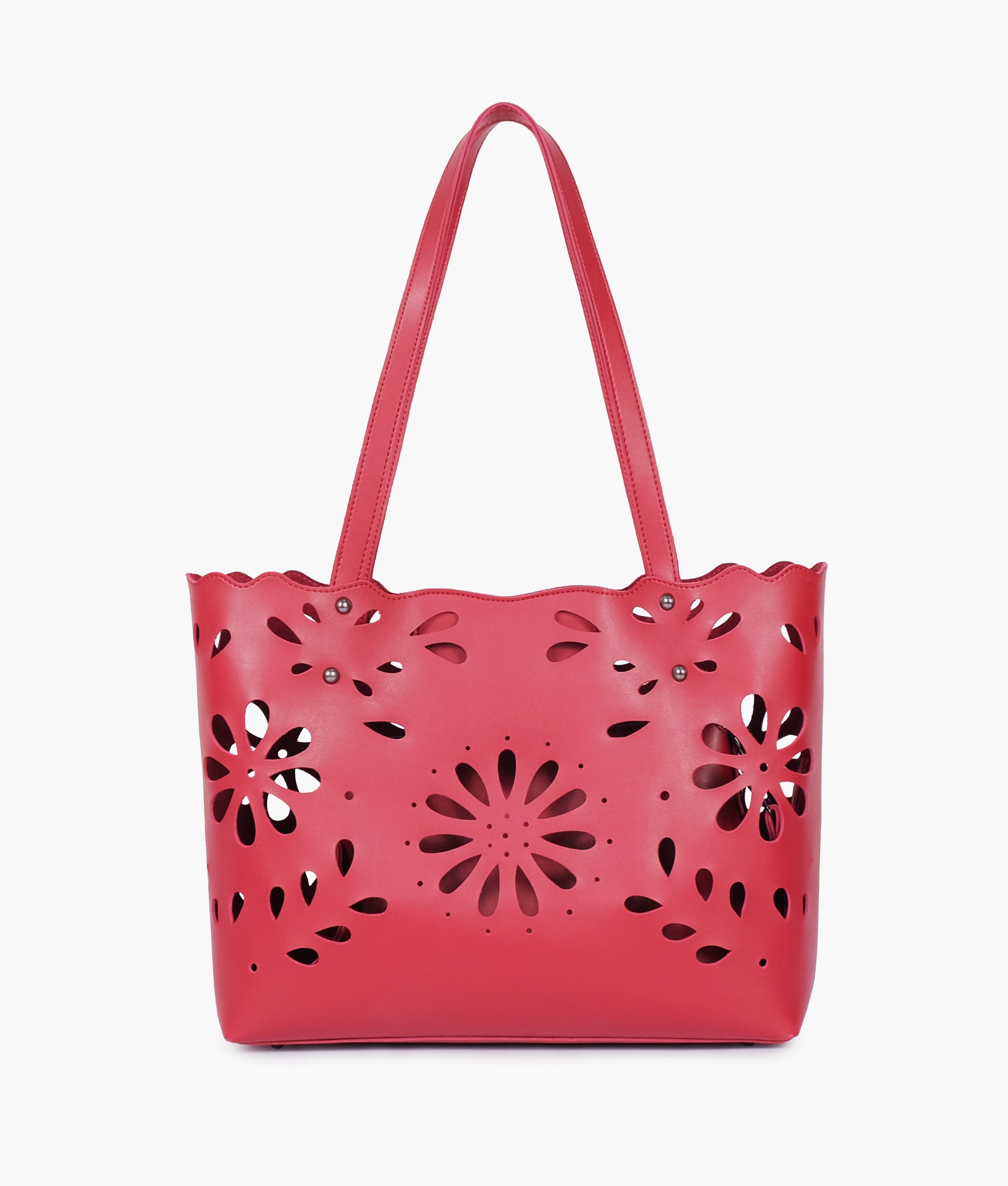 RTW Creation - Maroon two-piece floral tote