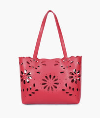 RTW Creation - Maroon two-piece floral tote