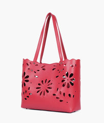 RTW Creation - Maroon two-piece floral tote