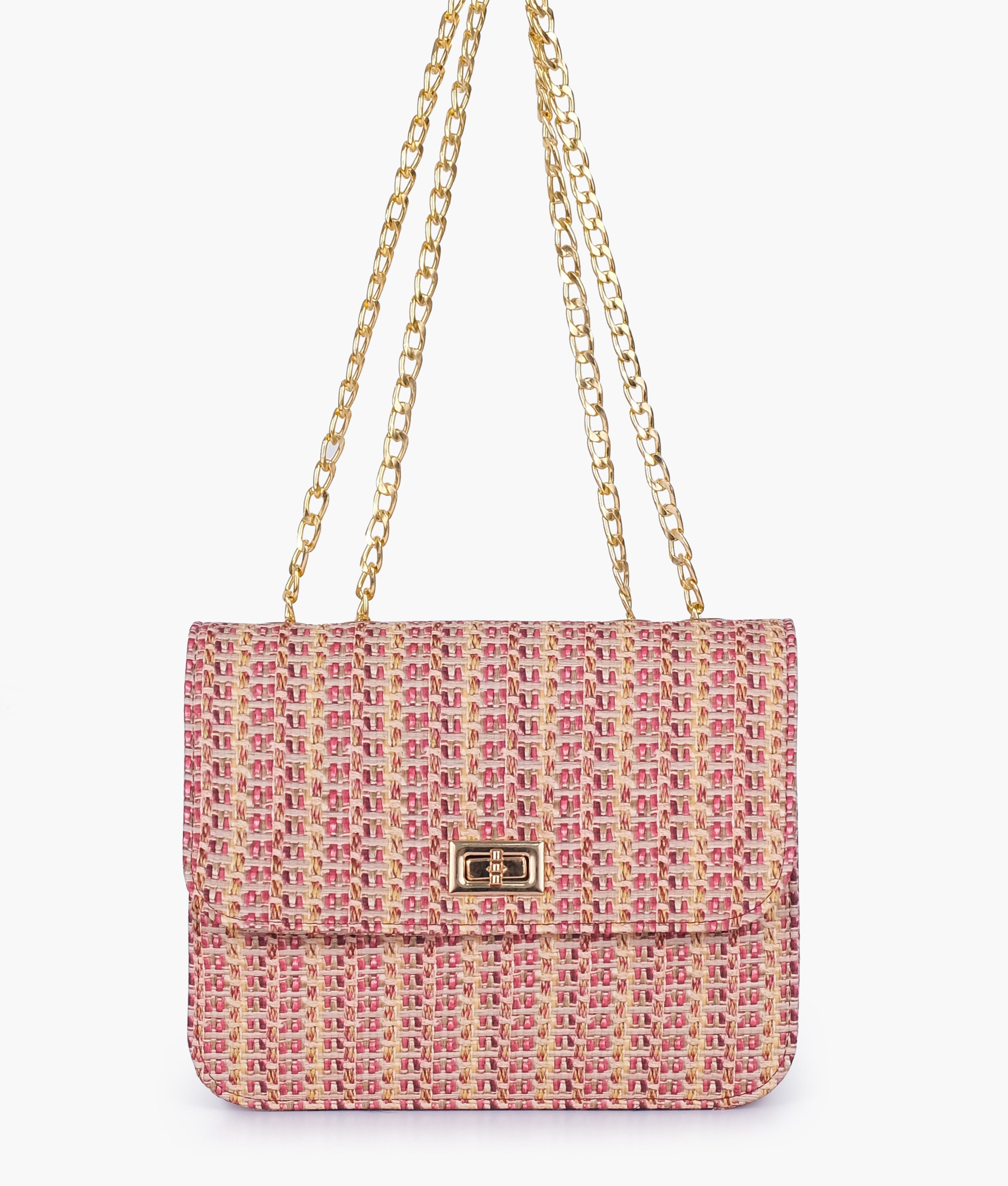 RTW Creation - Maroon woven chain cross-body bag