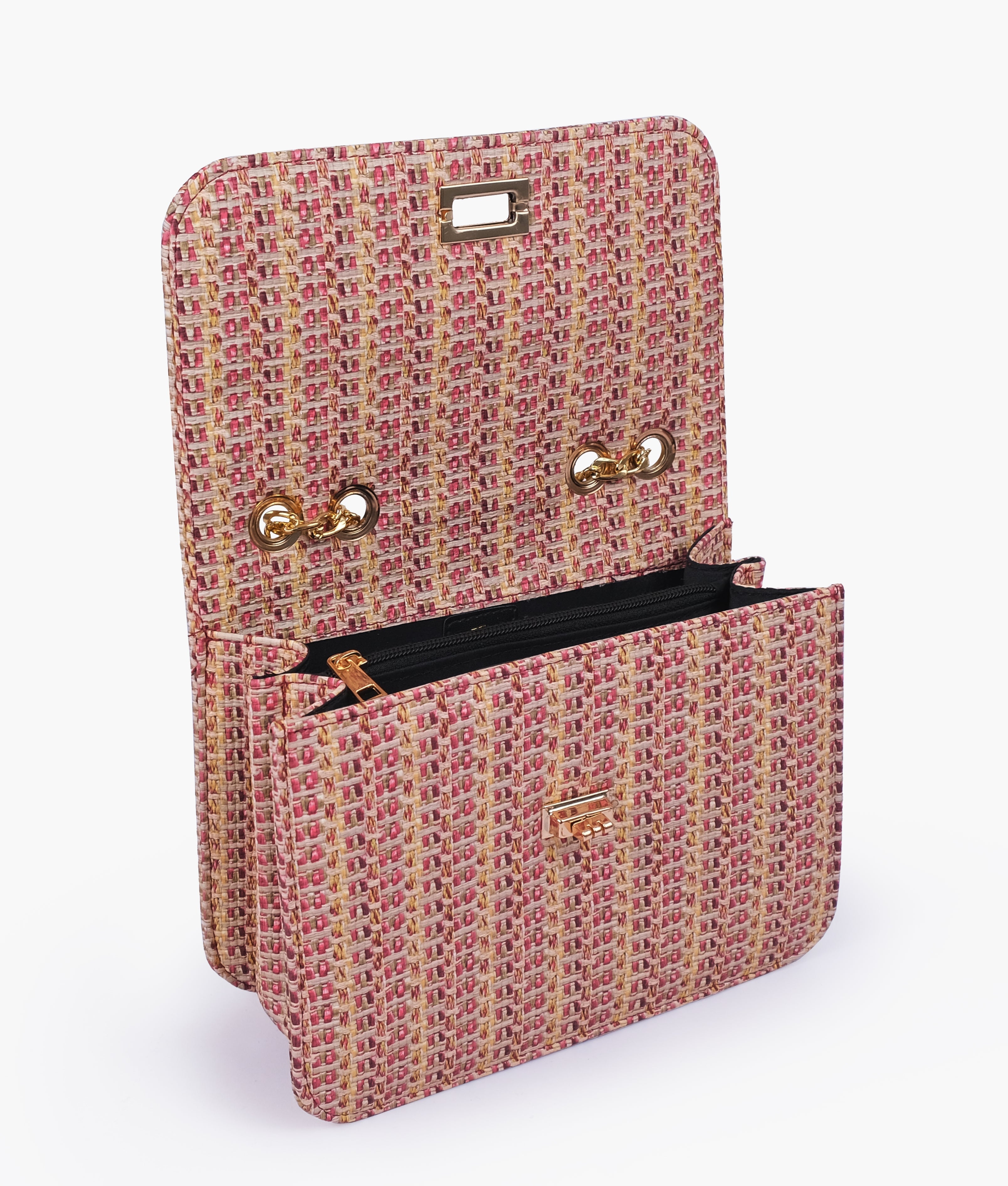 RTW Creation - Maroon woven chain cross-body bag