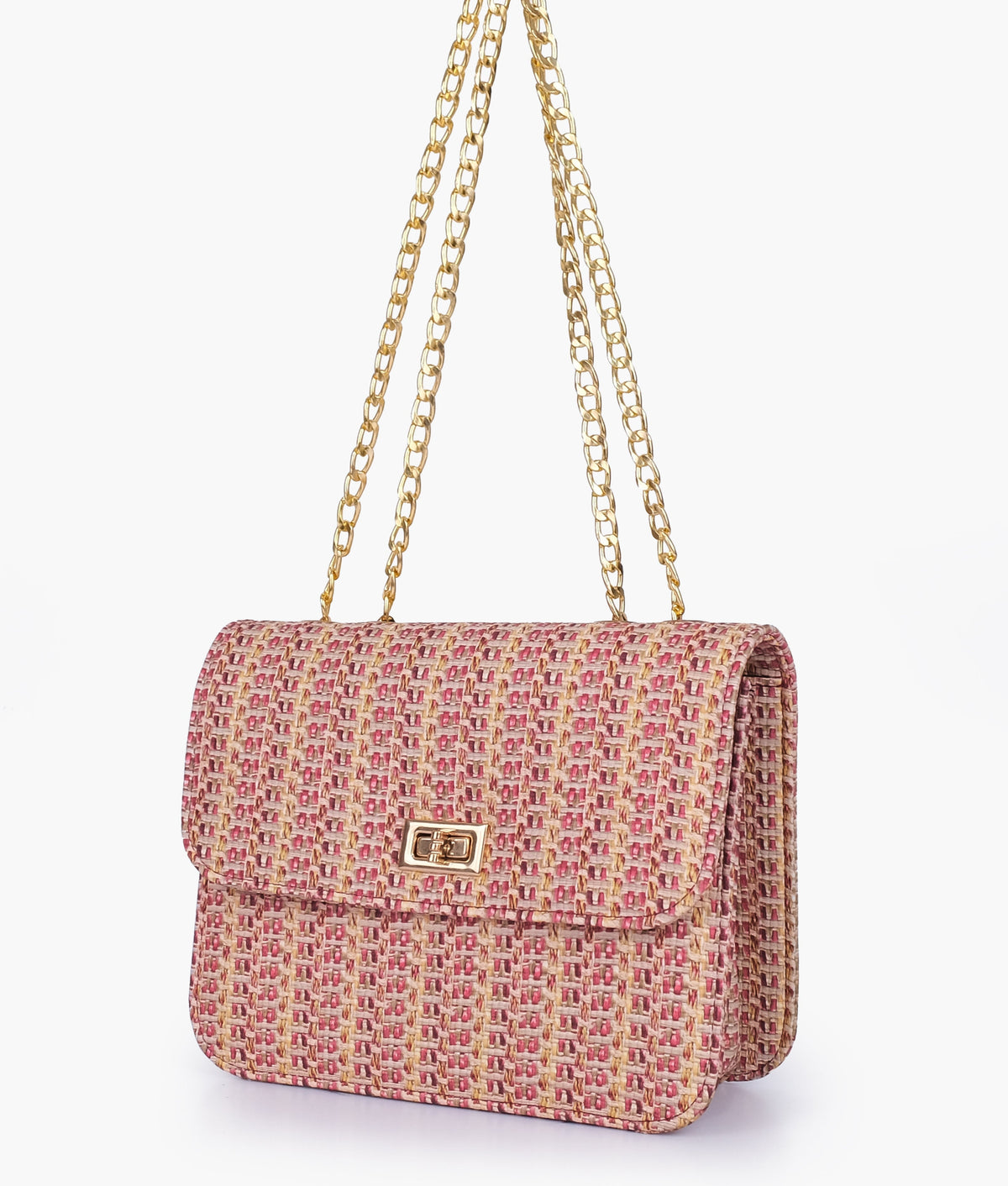 RTW Creation - Maroon woven chain cross-body bag