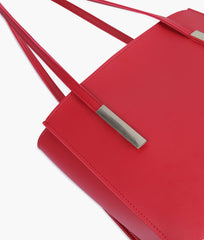 RTW Creation - Maroon zipper shoulder bag with long handle